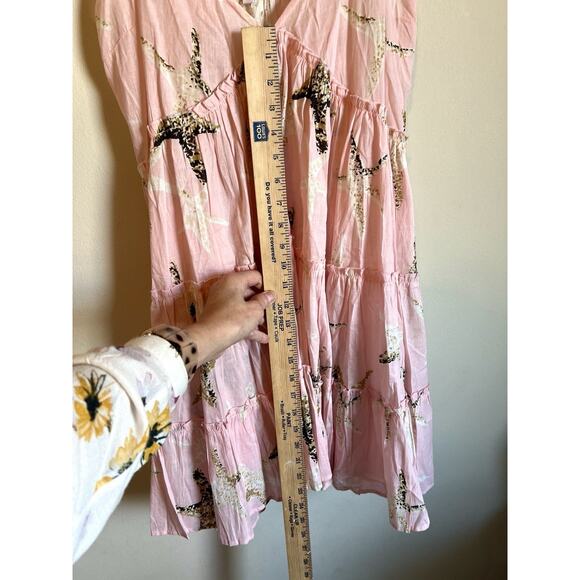 DEBBIE KATZ SOUTH BEACH DRESS COVERUP SZ L PINK TAN BROWN STARFISH RESORT CRUISE - Picture 5 of 8